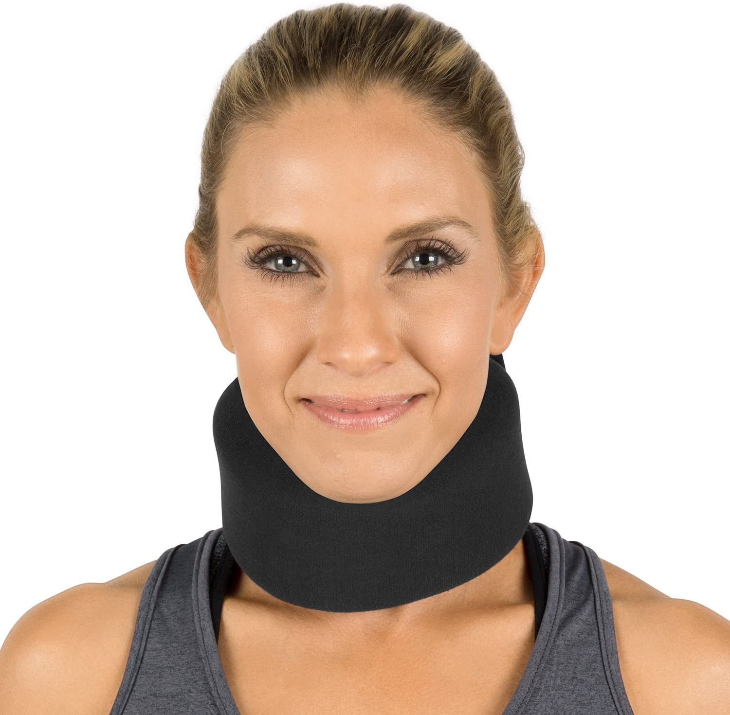 women wearing vive neck brace foam cervical collar